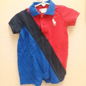 Ralph Lauren Red and Blue Baby Romper